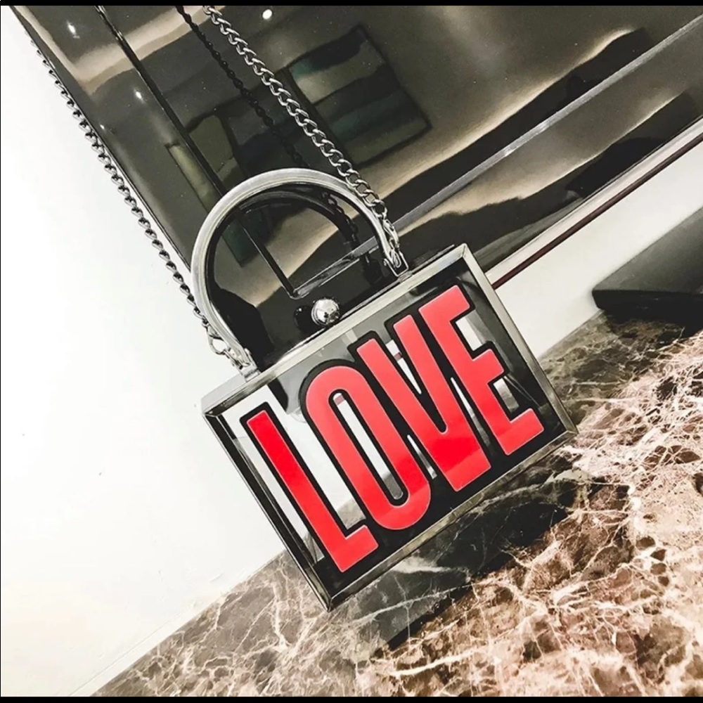 Acrylic box style clutch/crossbody handbag
